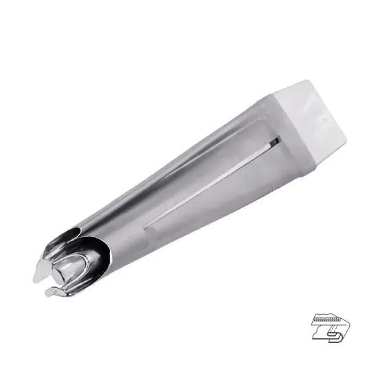 Dispozitiv bordator pentru colaret cu dubla intoarcere superioara decalata, materiale groase, pentru masini industriale de cusut acoperire, intrare 32-70mm, 11-29mm, grosime material 3-4mm