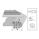 Dispozitiv bordator pentru colaret cu dubla intoarcere superioara decalata, materiale medii, pentru masini industriale de cusut acoperire, intrare 20-130mm, 7-60mm, grosime material 1-3mm