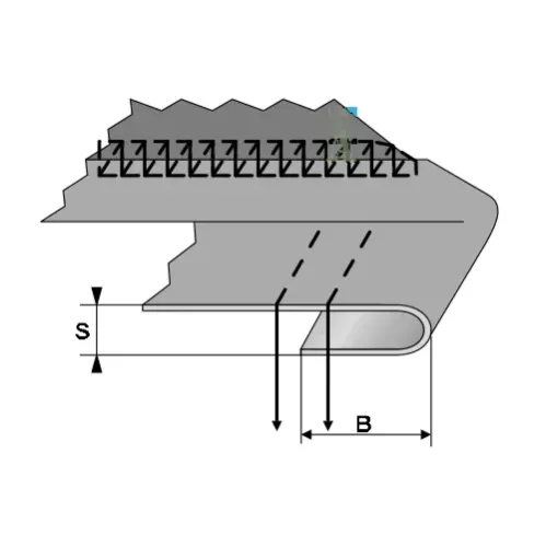 Dispozitiv cu o intoarcere inferioara pentru masini plane cu 2 ace, cusatura pe rotund, materiale medii, iesire 10mm