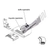 Dispozitiv bordator pentru masini plane de zig-zag, cu dubla intoarcere, inserat elastic 4-14mm, intrare 20-45mm, iesire 5-15mm