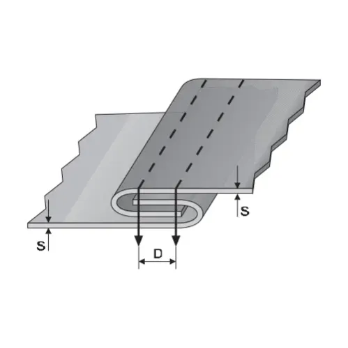 Dispozitiv pentru asamblare, materiale medii/groase, pentru masini industriale de cusut plane cu 2 ace Singer 112W, Singer 212W, distanta intre ace 4.8 - 8mm