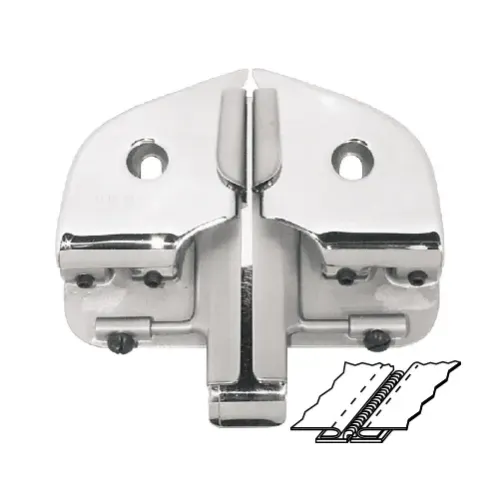 Dispozitiv dublu reglabil cu intoarcere inferioara pentru inserare fermoar, pentru masini plane cu 2 ace, materiale medii, iesire 10mm