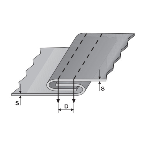 Dispozitiv pentru asamblare, materiale medii, pentru masini industriale de cusut plane cu 2 ace Necchi, distanta intre ace 4.8 - 8mm