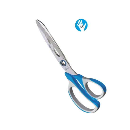 Foarfeca de croitorie din otel inoxidabil, cu sistem de auto strangere cu inel, manere inegale, pentru mana stanga, Premax, 19cm (7-1/2″)