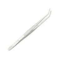 Penseta cu varf curb din otel inoxidabil, antimagnetica, pentru inserat ata, JINZEN