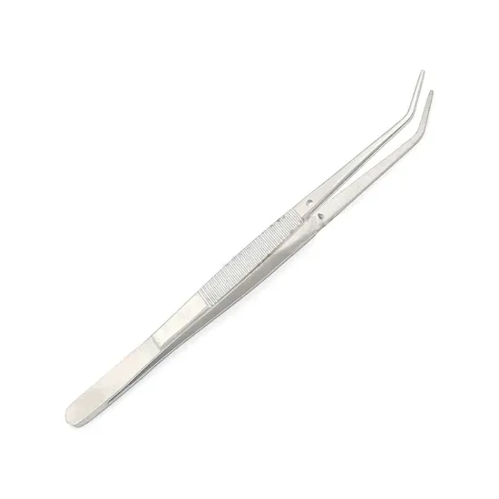 Penseta cu varf curb din otel inoxidabil, antimagnetica, pentru inserat ata, JINZEN