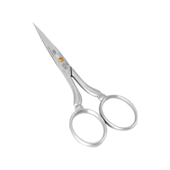 Foarfeca de broderie din otel carbon placat cu nichel mat sablat, manere egale, Premax, colectia Croma, 9cm (3-1/2)