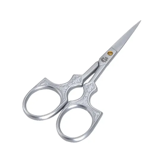 Foarfeca de broderie din otel carbon placat cu nichel mat sablat, manere egale, Premax, colectia Croma, 9cm (3-1/2)