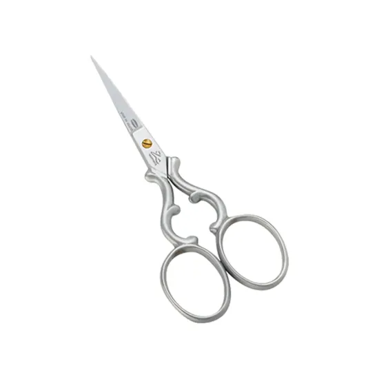 Foarfeca de broderie din otel carbon placat cu nichel mat sablat, manere egale, Premax, colectia Croma, 9cm (3-1/2")