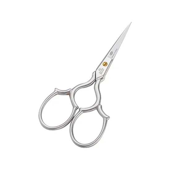 Foarfeca de broderie din otel carbon placat cu nichel mat sablat, manere egale, Premax, colectia Croma, 9cm (3-1/2)