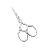 Foarfeca de broderie din otel carbon placat cu nichel mat sablat, manere egale, Premax, colectia Croma, 9cm (3-1/2")