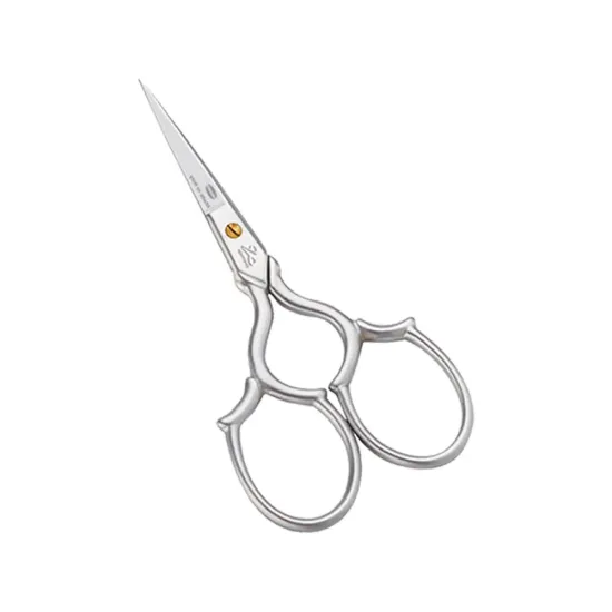 Foarfeca de broderie din otel carbon placat cu nichel mat sablat, manere egale, Premax, colectia Croma, 9cm (3-1/2)