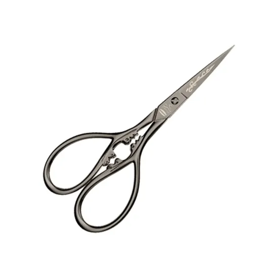 Foarfeca de broderie din otel C50 cu continut ridicat de carbon, manere egale, Premax, colectia Arabesque, 9cm (3-1/2")