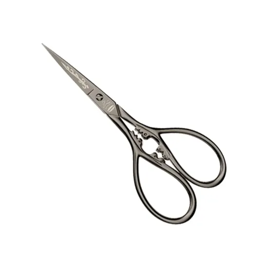 Foarfeca de broderie din otel C50 cu continut ridicat de carbon, manere egale, Premax, colectia Arabesque, 9cm (3-1/2")