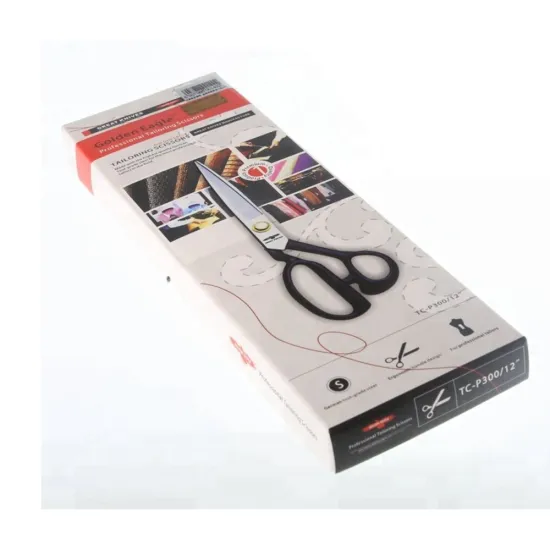 Foarfeca de croitorie de uz casnic si profesional cu lama dreapta, maner negru, otel german de inalta calitate, manere inegale, Golden Eagle, 23cm (9″)