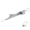 Dispozitiv de introdus snur (spaghetti) cu dubla intoarcere, pentru grosime medie, pentru masini de surfilat industriale, intrare 14mm - 38mm, iesire 3.5mm - 11mm