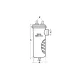 Condensator complet din inox AISI 316, filet (R) 1/2", Ø intrare (X) 2", prindere capac (Y) 1", inaltime (H) 220mm,  Ø exterior 150mm, model PM6