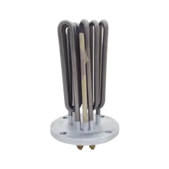 Element de incalzire (rezistenta) cu flansa 4 gauri si suport pentru sonda Ø 6mm, pentru echipamente de calcat SARTITALIA, lungime 175mm, Ø flansa 120mm, Ø gauri 10mm, distanta intre gauri 100mm, 6000W