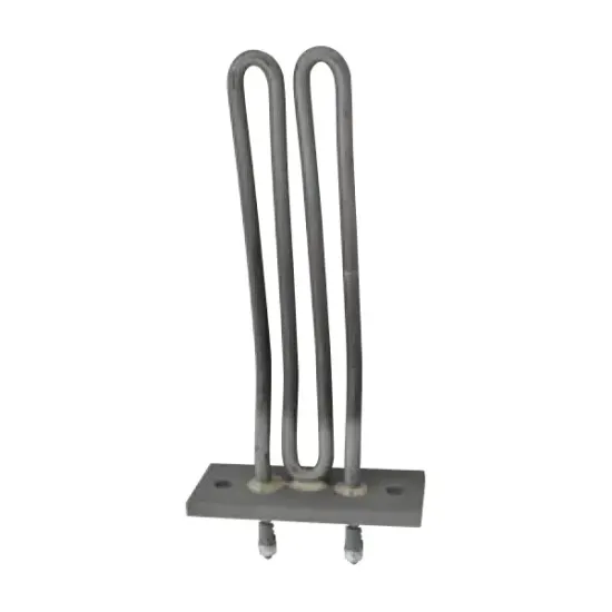 Element de incalzire (rezistenta) cu flansa 2 gauri pentru echipamente de calcat REVERBERI, lungime 172mm, flansa 92x35mm, Ø gauri 7mm, 4400W