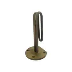 Element de incalzire (rezistenta) cu flansa trunchiata cu 4 gauri si suport pentru sonda Ø 8mm, pentru echipamente de calcat MAX STIR, lungime 165mm, Ø flansa 90mm, Ø gauri 9mm, distanta intre gauri 70mm, 1100W