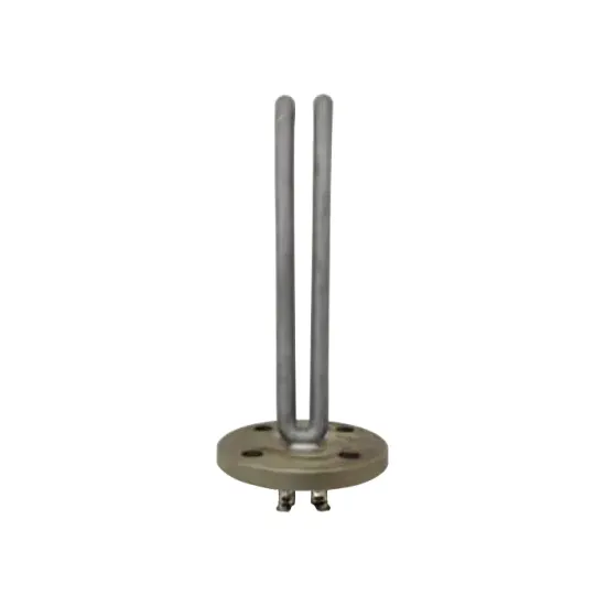 Element de incalzire (rezistenta) cu flansa 4 gauri pentru echipamente de calcat MAX STIR, lungime 155mm, Ø flansa 75mm, Ø gauri 9mm, distanta intre gauri 55mm, 1000W