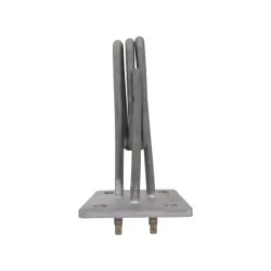 Element de incalzire (rezistenta) cu flansa patrata 4 gauri si suport pentru sonda Ø 7mm, pentru echipamente de calcat COMEL, lungime 133mm, flansa 85x85mm, Ø gauri 10mm, 1650W