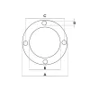 Garnitura rotunda cu 4 gauri Ø 10mm, Ø exterior 110mm, Ø interior 76mm, distanta intre doua gauri opuse 94mm, pentru echipamente de calcat CAMPTEL BIELLE