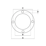 Garnitura rotunda cu 4 gauri Ø 10mm, Ø exterior 110mm, Ø interior 76mm, distanta intre doua gauri opuse 94mm, pentru echipamente de calcat CAMPTEL BIELLE