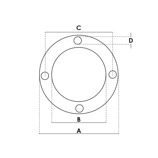 Garnitura rotunda cu 4 gauri Ø 10mm, Ø exterior 110mm, Ø interior 76mm, distanta intre doua gauri opuse 94mm, pentru echipamente de calcat CAMPTEL BIELLE