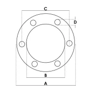 Garnitura rotunda cu 6 gauri Ø 11mm, Ø exterior 130mm, Ø interior 82mm, distanta intre doua gauri opuse 105, pentru echipamente de calcat COCCHI BARBANTI