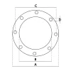 Garnitura rotunda cu 8 gauri Ø 16mm, Ø exterior 260mm, Ø interior 185mm, distanta intre doua gauri opuse 232mm, pentru echipamente de calcat BM