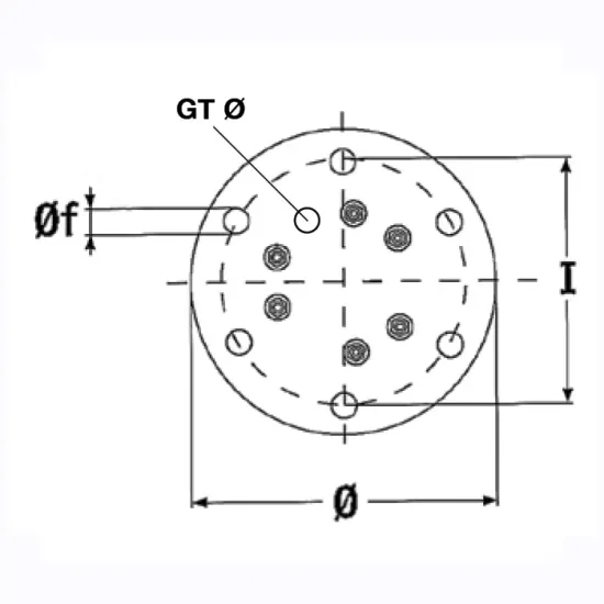 Element de incalzire (rezistenta) cu flansa 4 gauri pentru echipamente de calcat Camptel, lungime 160mm, Ø flansa 110mm, Ø gauri 10mm, distanta intre gauri 95mm, 3500W