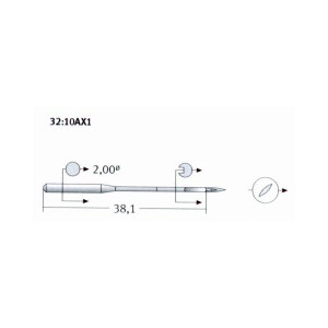 Set 10 ace de cusut pentru masini de cusut industriale, Schmetz, pentru piele, varf lance - LR