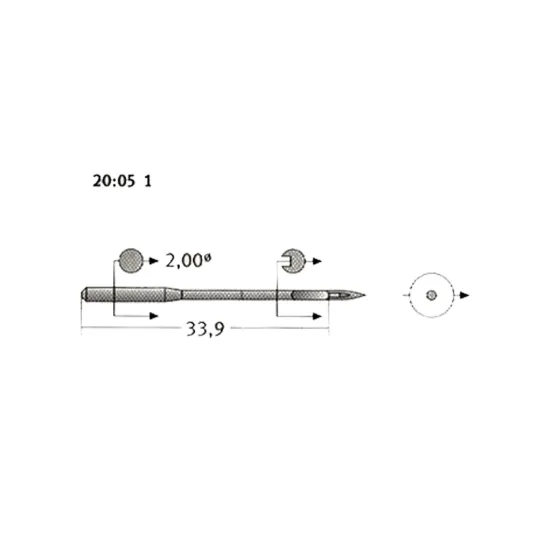 Set 10 ace de cusut cu butuc normal pentru masini de cusut industriale simple, Schmetz, varf regular - R