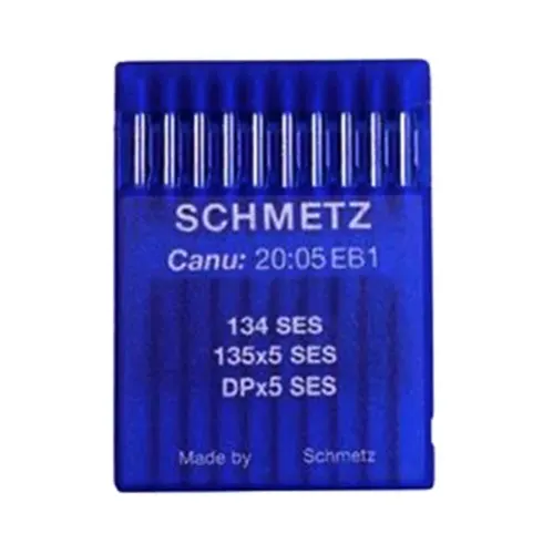 Set 10 ace de cusut cu butuc normal pentru masini de cusut industriale simple, Schmetz, varf semi-rotunjit - SES