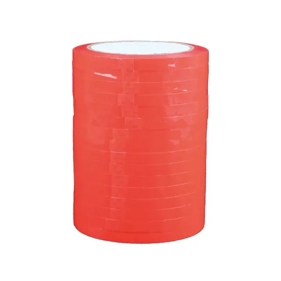 Banda adeziva premium din PVC pentru sigilat si inchis pungi, 9mm x 66m, rosu