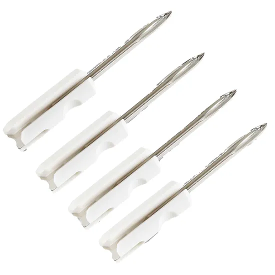 Set 4 Ace din inox pentru pistol profesional de agatat etichete cu fir fin, lungime 25mm, fabricat in Italia