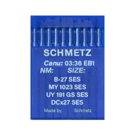 Set 10 ace de cusut pentru masini industriale de surfilat, Schmetz, varf semi-rotunjit - SES