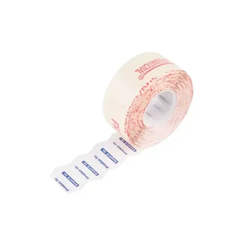 Etichete autoadezive cu adeziv permanent, dimensiune 26×16mm, colturi rotunjite, pre-tiparite "Produs la / Expira la", 1000 etic/rola, albe