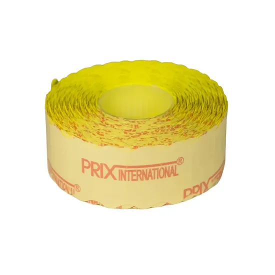 Etichete autoadezive cu adeziv permanent, dimensiune 26×12mm, colturi rotunjite, 1500 etic/rola, galben fluorescent