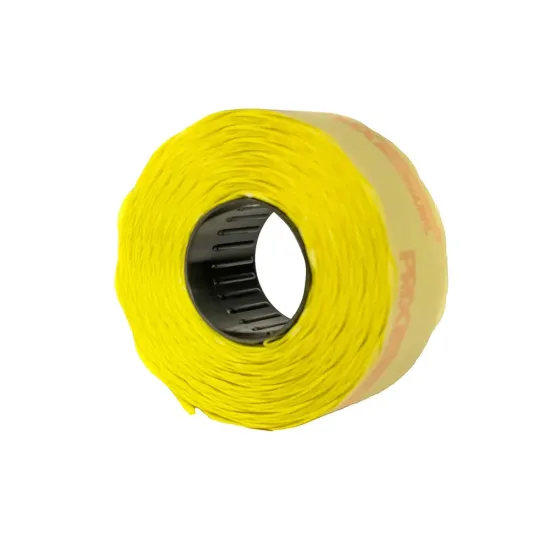 Etichete autoadezive cu adeziv permanent, dimensiune 26×16mm, colturi rotunjite, 1000 etic/rola, galben fluorescent