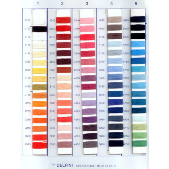 Ata de cusut 100% polyester Delfini, 5000 yds, grosime 36, diverse culori