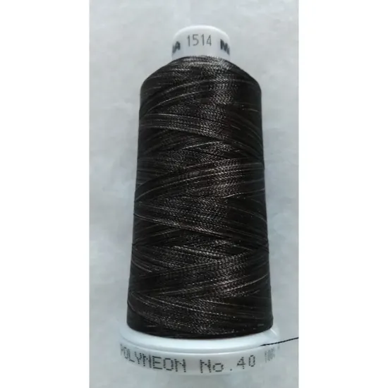 Ata de brodat polyneon Dark Multi Brown, 100% polyester, finete 40, con 1000 metri, cutie 10 conuri