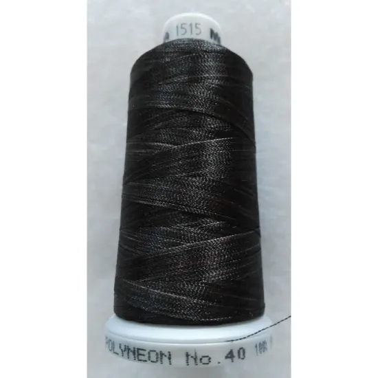 Ata de brodat polyneon Multi Black, 100% polyester, finete 40, con 1000 metri, cutie 10 conuri