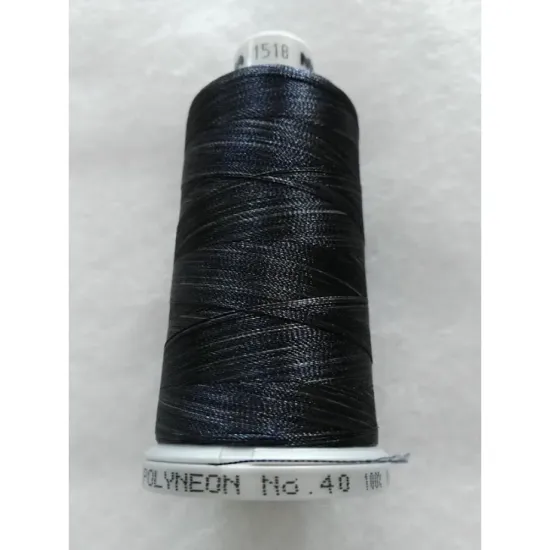 Ata de brodat polyneon Multi Dark Blue, 100% polyester, finete 40, con 1000 metri, cutie 10 conuri