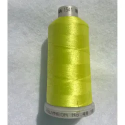 Ata de brodat polyneon Chartreuse, 100% polyester, finete 40, con 1000 metri, cutie 10 conuri
