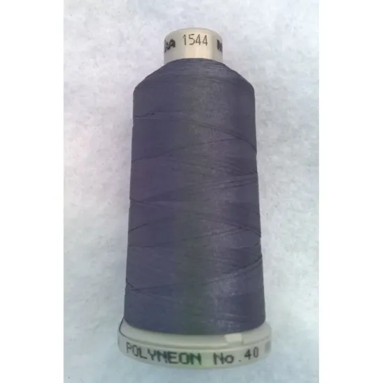 Ata de brodat polyneon Chimney Smoke, 100% polyester, finete 40, con 1000 metri, cutie 10 conuri