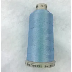 Ata de brodat polyneon Blue Hydrangea, 100% polyester, finete 40, con 1000 metri, cutie 10 conuri