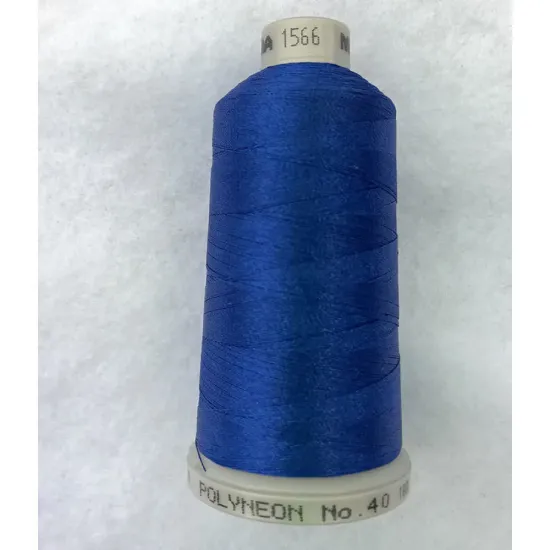 Ata de brodat polyneon Brilliant Blue, 100% polyester, finete 40, con 1000 metri, cutie 10 conuri