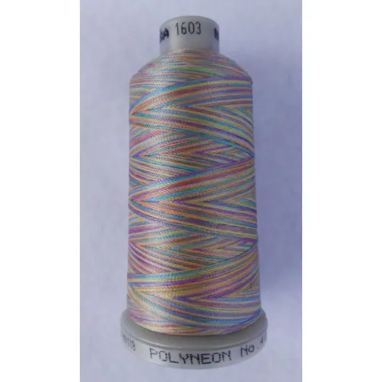 Ata de brodat polyneon Multi Beige, 100% polyester, finete 40, con 1000 metri, cutie 10 conuri